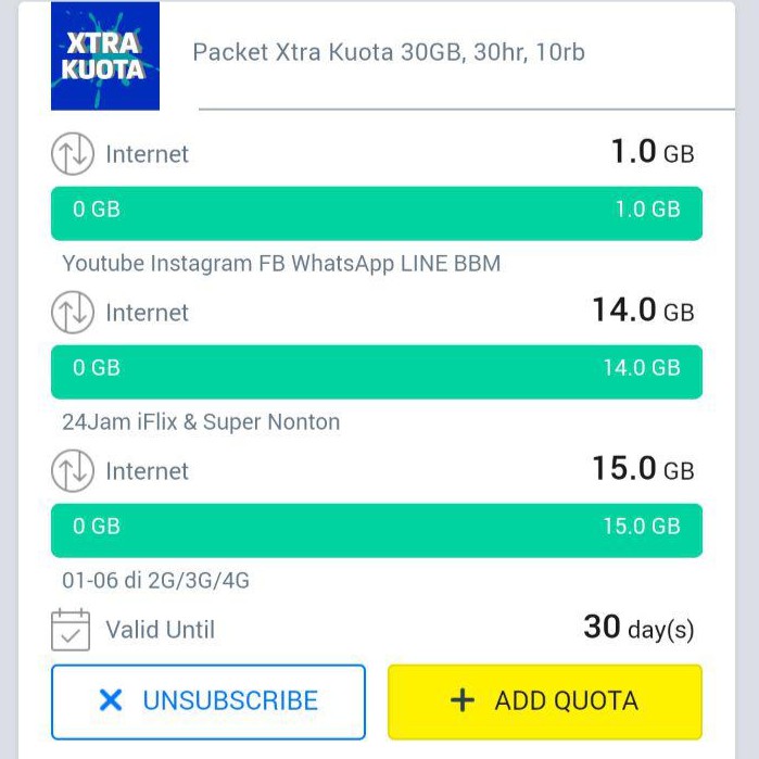 Paket Xtra Kuota Xl 30gb 30 Hari Baca Deskripsi Shopee Indonesia