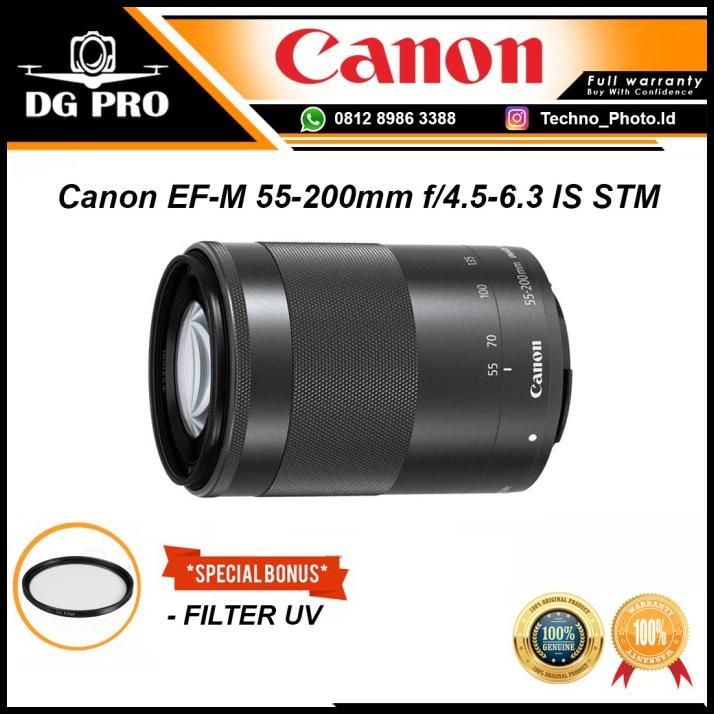 Lensa Tele Canon E-Fm 55-200Mm Is Stm Mirrorless Eos M M10 M3 M100 M5