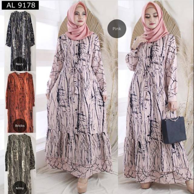 Gamis Motif Ranting Shopee Indonesia