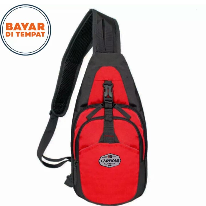 BISA COD - Carboni Tas Slingbag Pria Tas Fashion Pria Tas Selempang Pria - Red