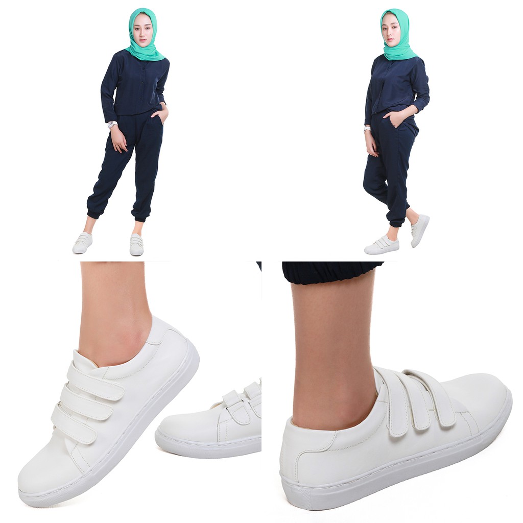 Luxe White | 36-40 | Sepatu Sneakers Putih Casual Jalan Simpel Wanita Cewek Women Footwear | FORIND x Tragen Fav