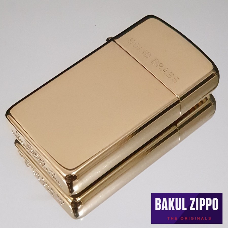1654 ORIGINAL ZIPPO SLIM SOLID BRASS