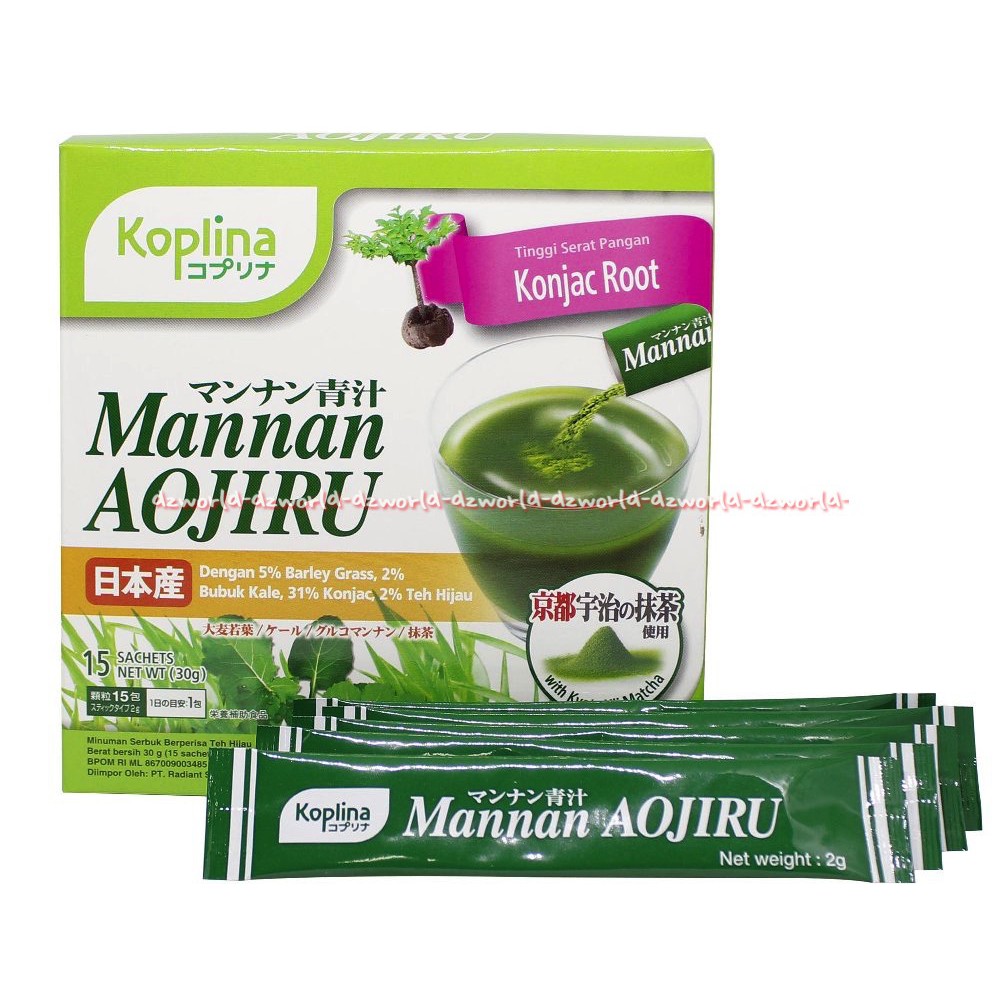 Koplina Mannan Aojiru Sachet Konjac Root 15 Sachet tinggi serat dan kaya akan mineral