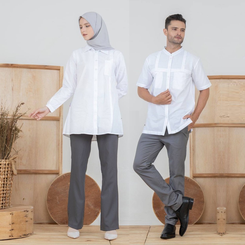BAJU COUPLE ATASAN RAUNA PRIDE RAUNA RAD 01 & RKD 01 WHITE, BAJU COUP,LE PUTIH POLOS