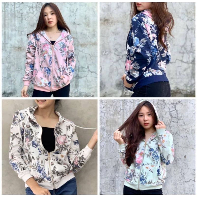 Jaket motif bunga import