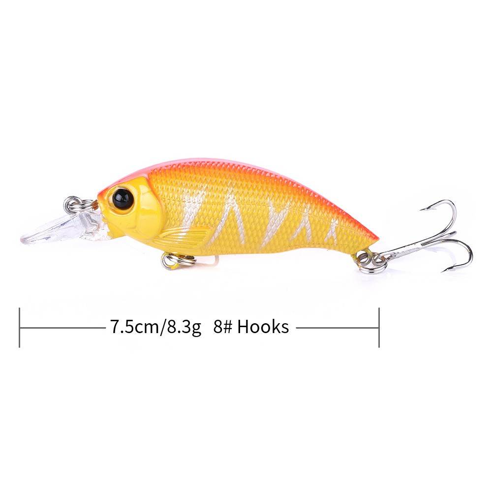 Hengjia 2PCS Umpan Pancing Crankbait Artifisial Keras 7.5cm 8.3g