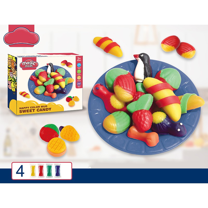 Dough Tool Plasticine Mold set Children's Candy Theme Plasticine Game Set Safe and Reliable