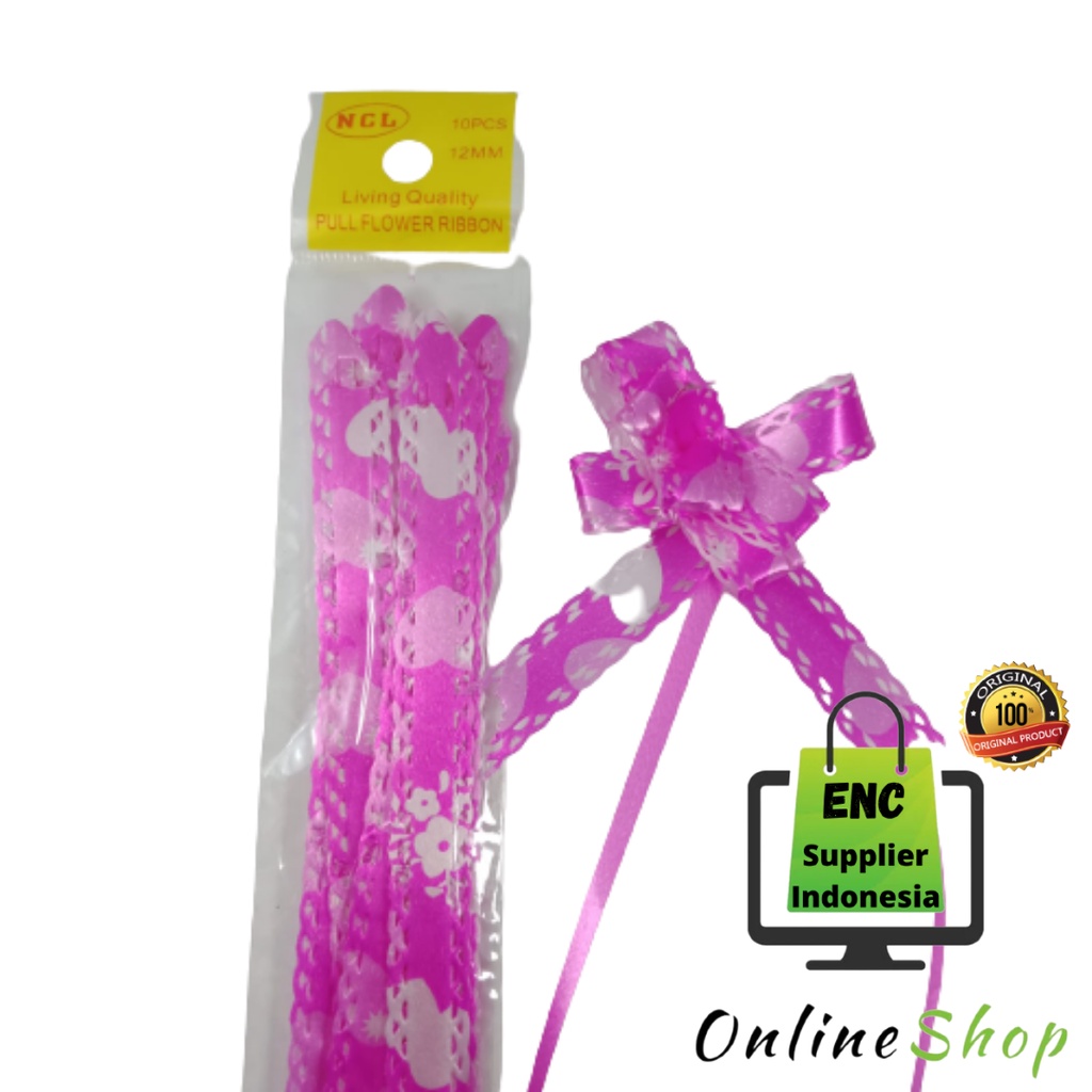 

10 buah Pita tarik 30mm motif lis emas 30 mm warna mix campur list hias kado per set - enc.sup