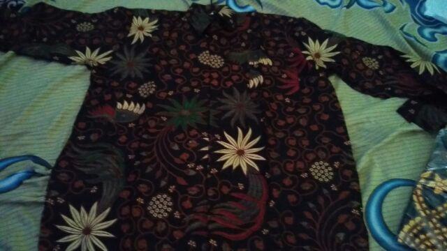 Kemeja Batik Kerja Big Size Jumbo Size Fit Xxl Ld 115 Warna Hitam Putih Casual Formal Kondangan