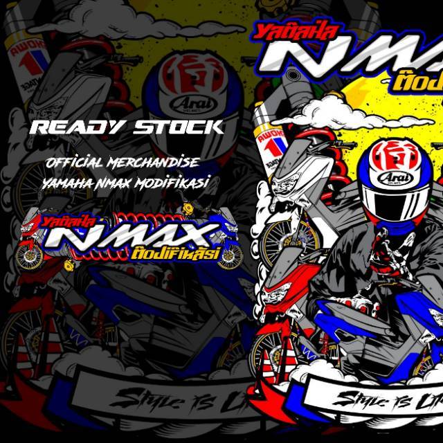 BAJU KAOS  T SHIRT DISTRO YAMAHA NMAX  MODIFIKASI MOTHAI 