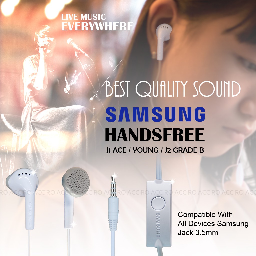 [RO ACC] HANDSFREE HEADSET EARPHONE ORIGINAL SAMSUNG J1 ACE/YOUNG/J2 GRADE B