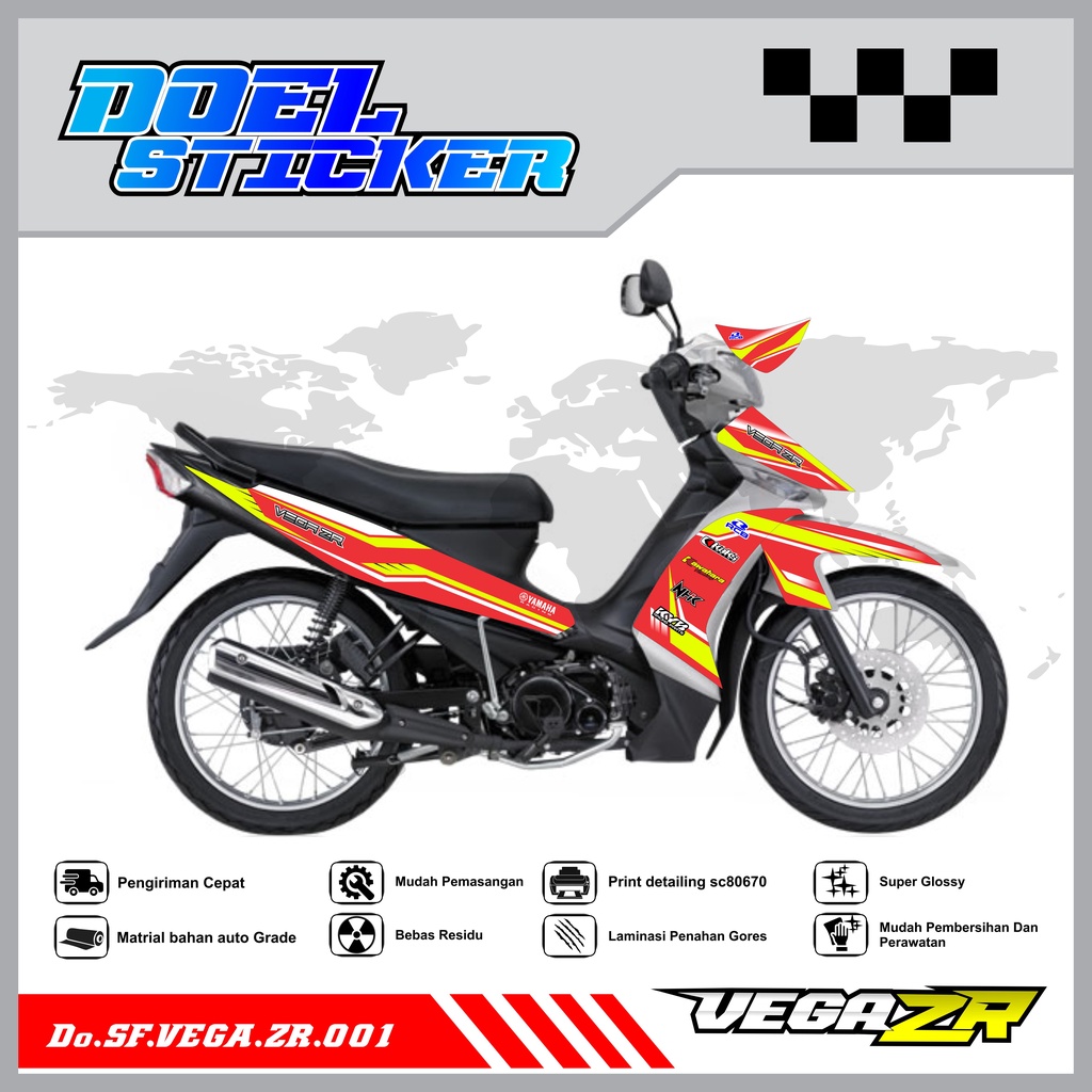 STICKER STRIPING VEGA ZR - STICKER STRIPING LIST VARIASI HOLOGRAM , CROME VEGA ZR DOEL 001