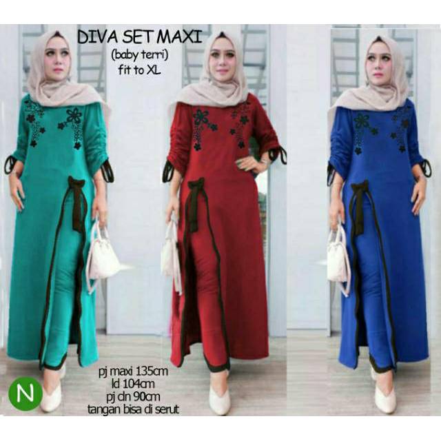 Diva Set Maxi, setelan wanita, setelan modis, fashion wanita, fashionable, setelan casual,murah,ootd