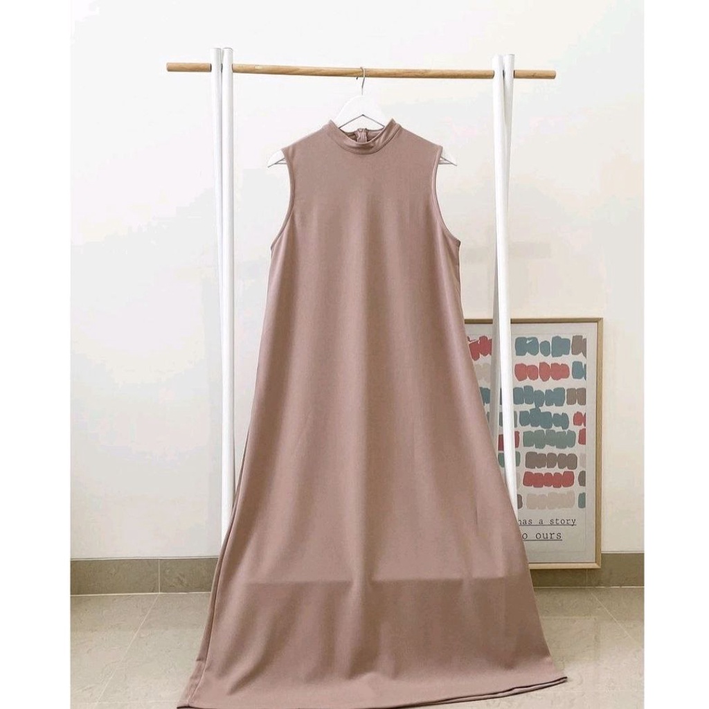 Inner Dress Panjang Bahan Jersey Tanpa Lengan - Iner Gamis Wanita Premium best selling