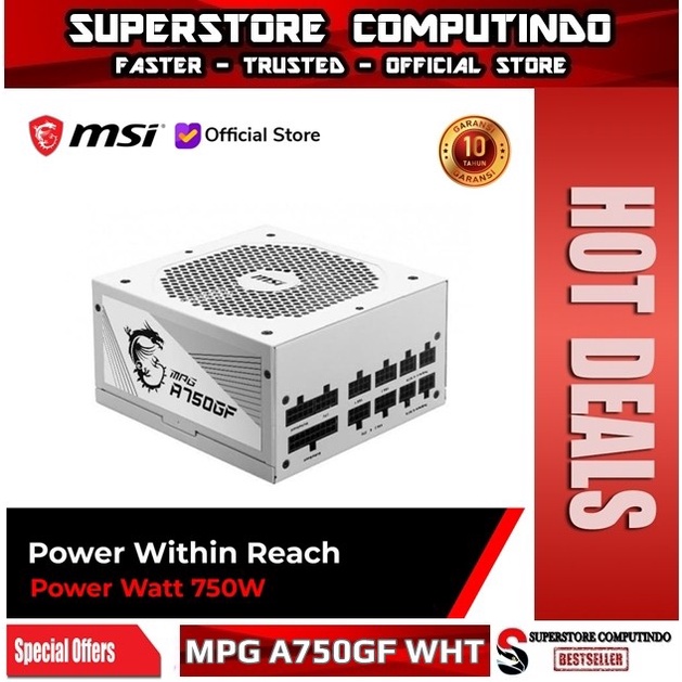 PSU MSI MPG A750GF White Modular 750Watt 80+ Gold / MSI MPG A750GF