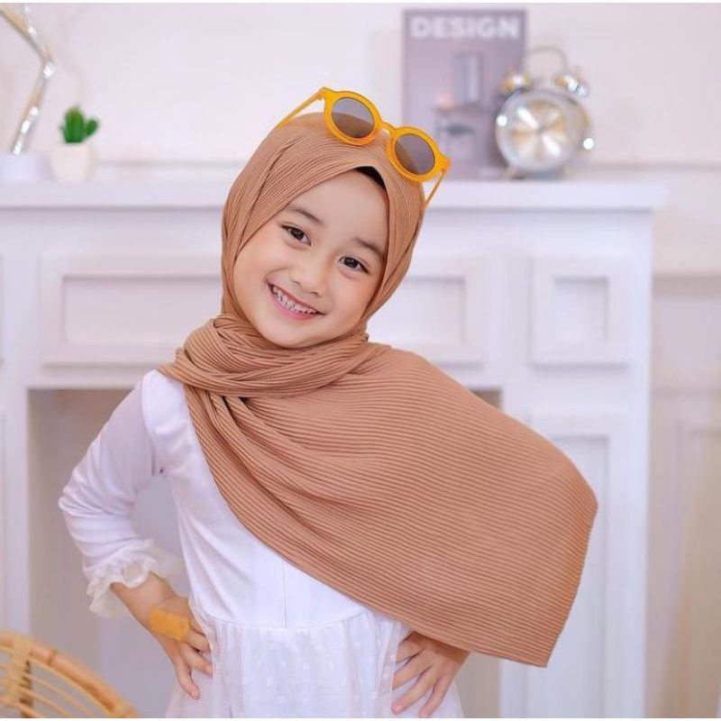 Pashmina plisket anak perempuan/hijab anak usia 4 sampai 20 tahun