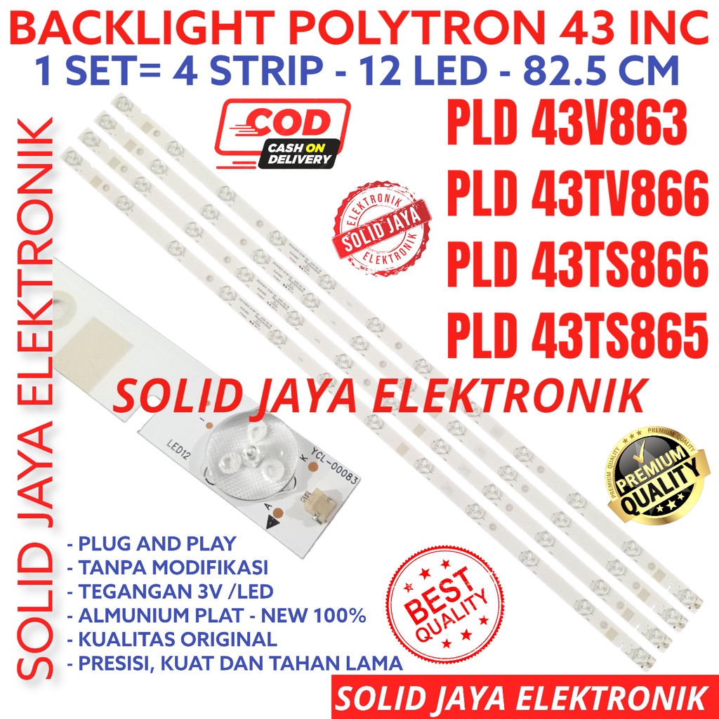 BACKLIGHT TV LED POLYTRON 43 INC PLD 43V863 43TV866 43TS866 43TS865 PLD43V863 PLD43TV866 PLD43TS866 PLD43TS865 LAMPU BL 12K 3V PLD-43V863 PLD-43TV866 PLD-43TS866 PLD-43TS865 12 KANCING LED 43INCH 43INC 43IN LAMPU 43 POLYTRON 43V 43TS 43TV