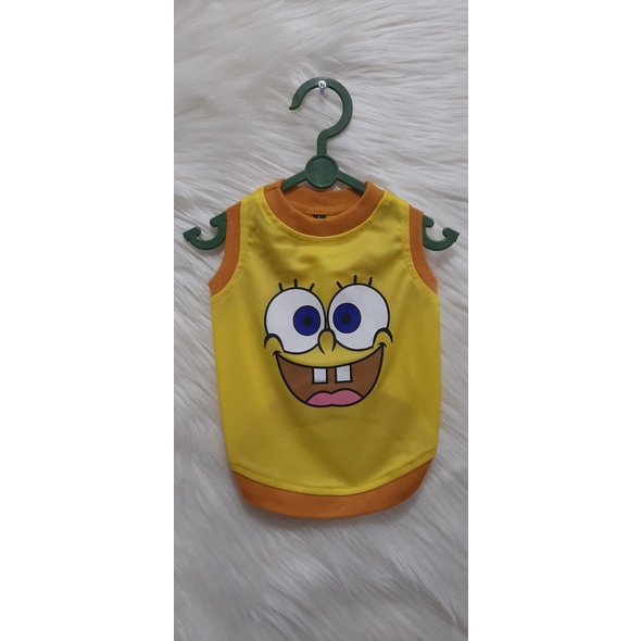 Kaos Kucing dan Anjing motif Sponge Bob