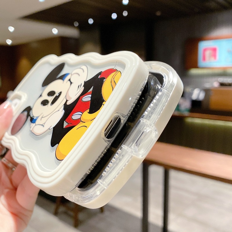 (2 In 1) Case Pelindung Handphone Motif Mickey Mouse Untuk iPhone 11 12 13 Pro MAX X XR XS MAX