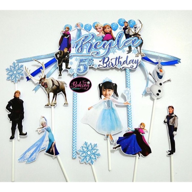 Topper Cake Birthday Frozen Custom