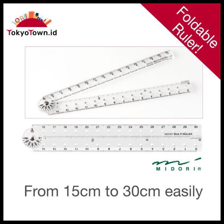 

Daisydooo | Midori Multi Ruler 15Cm To 30Cm Transparent Foldable #Kokuyo