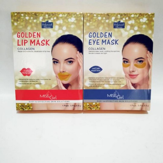 ⭐BAGUS⭐ MISS GIRL GOLDEN EYE / LIP MASK | Masker Mata &amp; Bibir Collagen