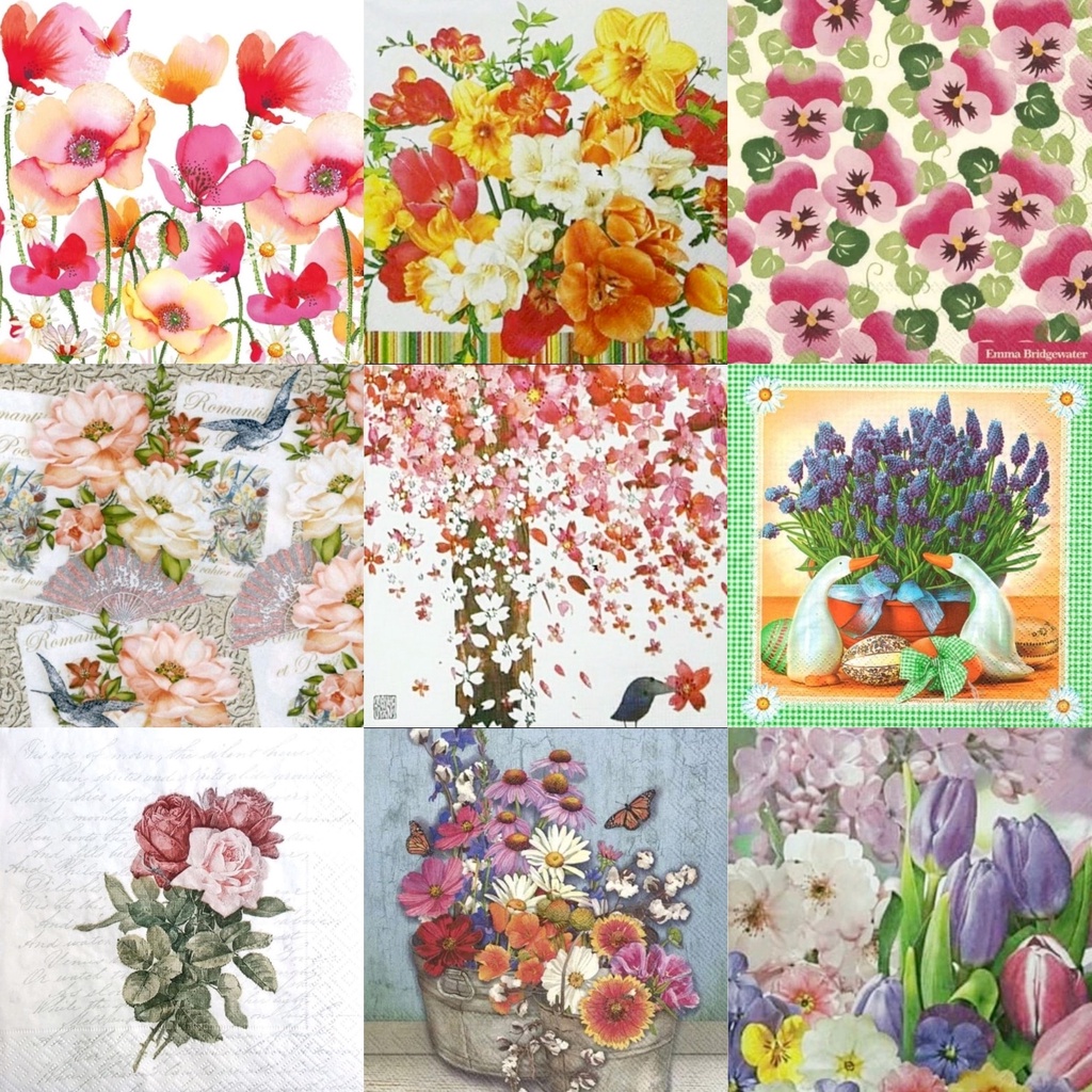 TISU NAPKIN DECOUPAGE EROPAH – Flower Motif BT