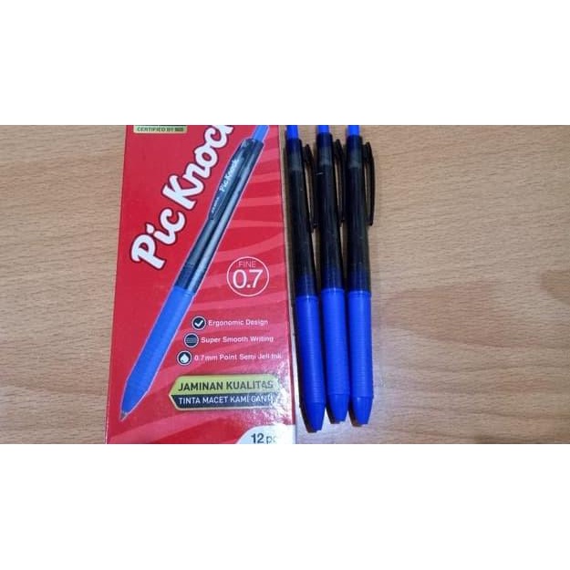

➻ ZEBRA. PENA SEMI GEL PIC KNOCK 0.7mm (BIRU) (PERLUSIN) ◙