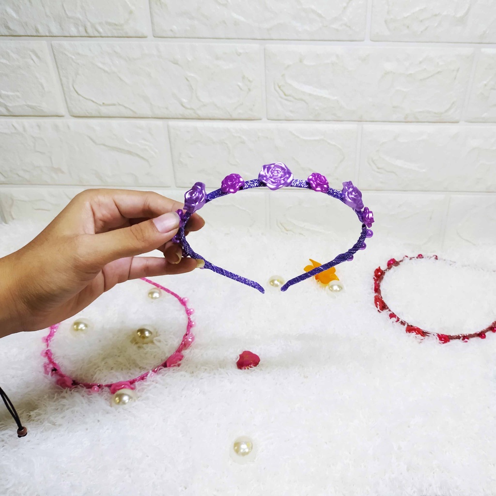 Bando Rossie Glitter - Bando Warna Warni Cantik Imut Cute Elegant