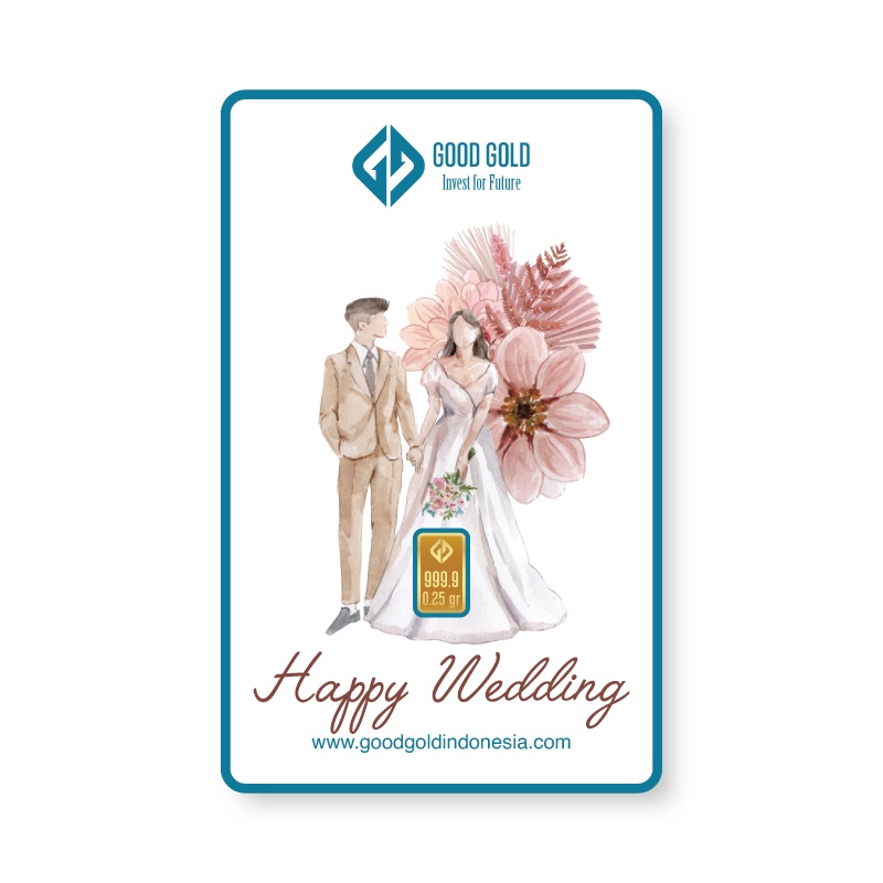 Good Gold Emas Batangan 0,25gr Logam Mulia 0,25 gram LM Fine Gold 0.25gr Emas Murni Emas 24K untuk Gift / Hadiah-Wedding Putih