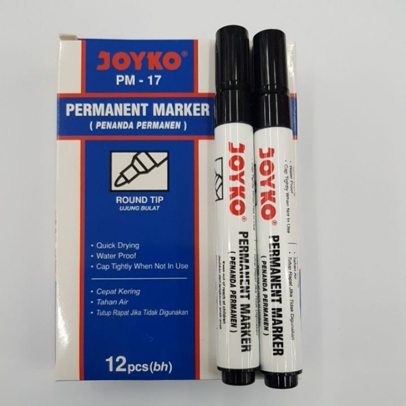 

Spidol permanen joyko PM 17 warna Hitam (1Lsn isi 12pcs)