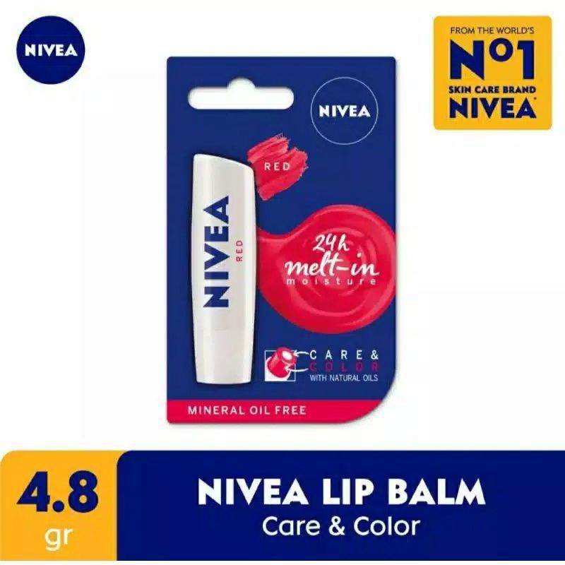 Nivea Care & Color Red Lip Balm 4.8gr | Nivea Lip Care Lip Balm Original