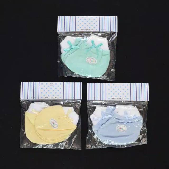 MIYO 1 Set Sarung Tangan &amp; Kaki Karet Polos WARNA BKH Bayi / STK Baby (0-3M)