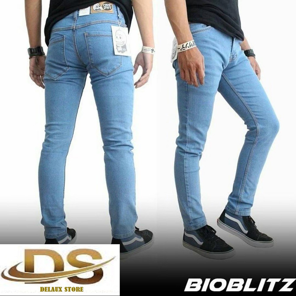 Celana Soft Jeans Melar Pria / Pensil Strecth Slimfit Skinny Laki Warna Bioblitz