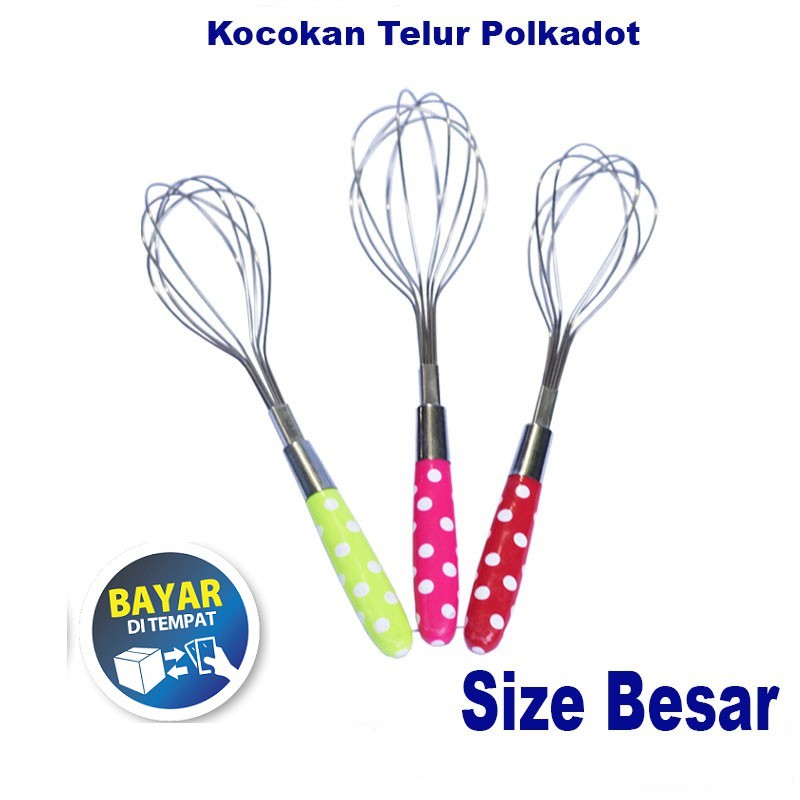 Better Beater Stainless Steel Alat Kocok Adonan Serbaguna Mixer 1pcs kocokan Telur Dan Kue Polkadot