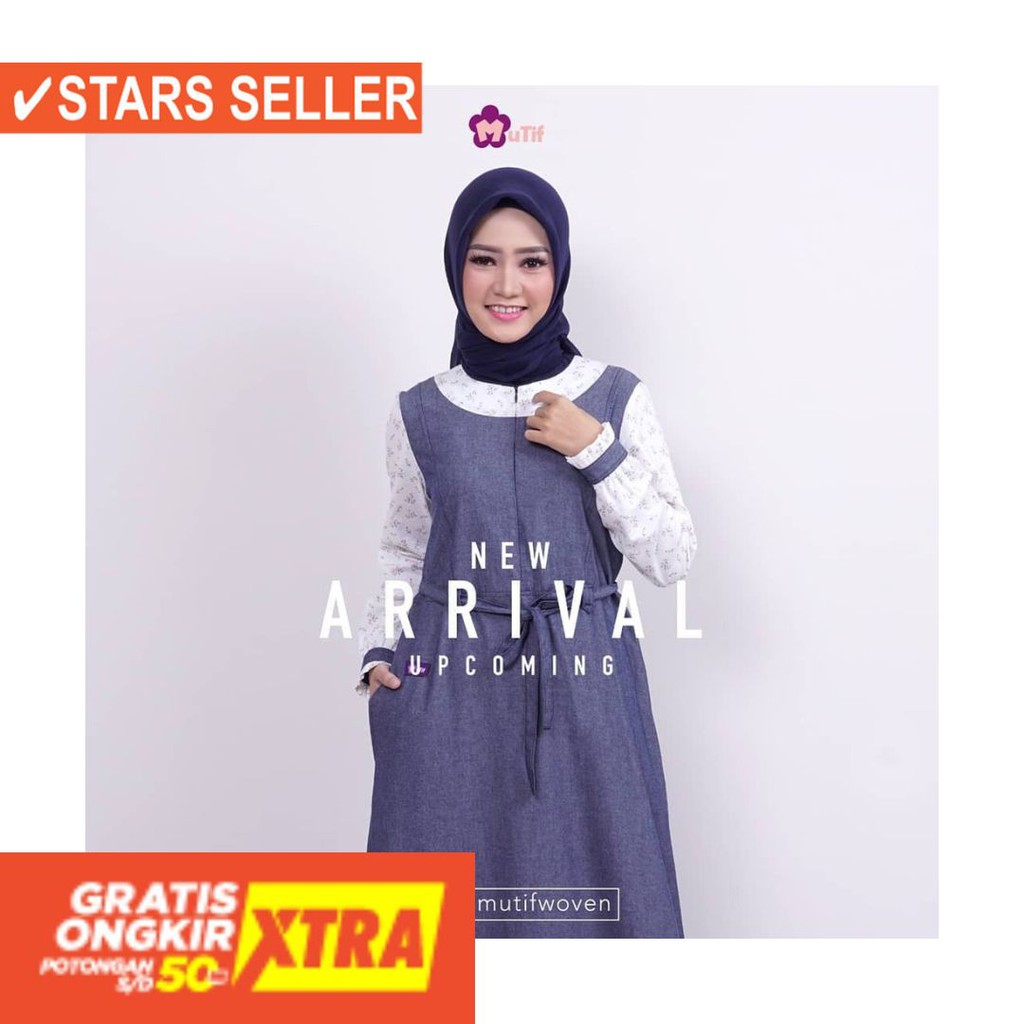 BAJU LEBARAN PAKAIAN MUSLIMAH SYARI BERGO BALOTELI / Gamis Mutif DYNA Woven