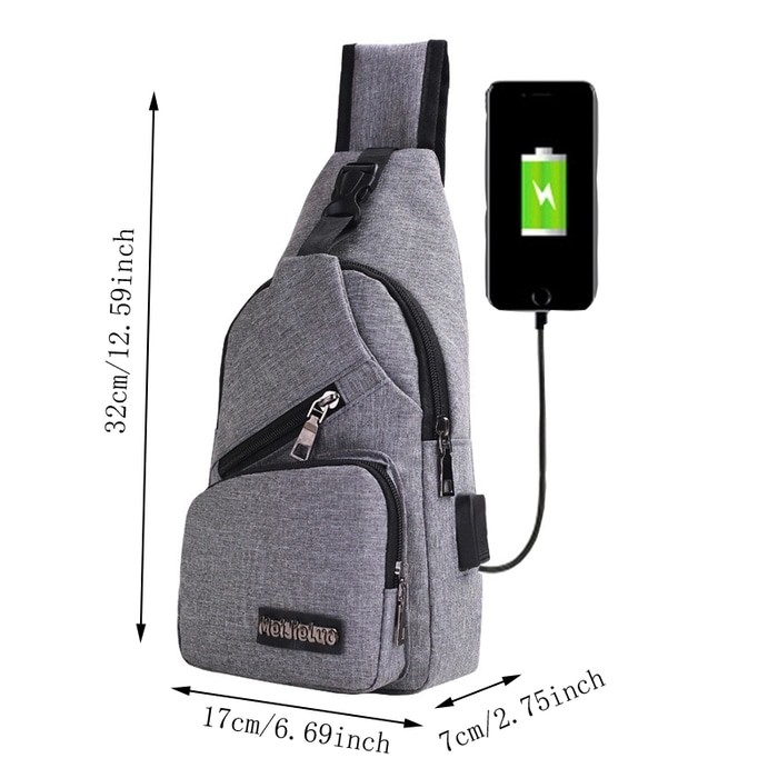 B295 Smart Backpack / Tas Pria Selempang USB Port Charger
