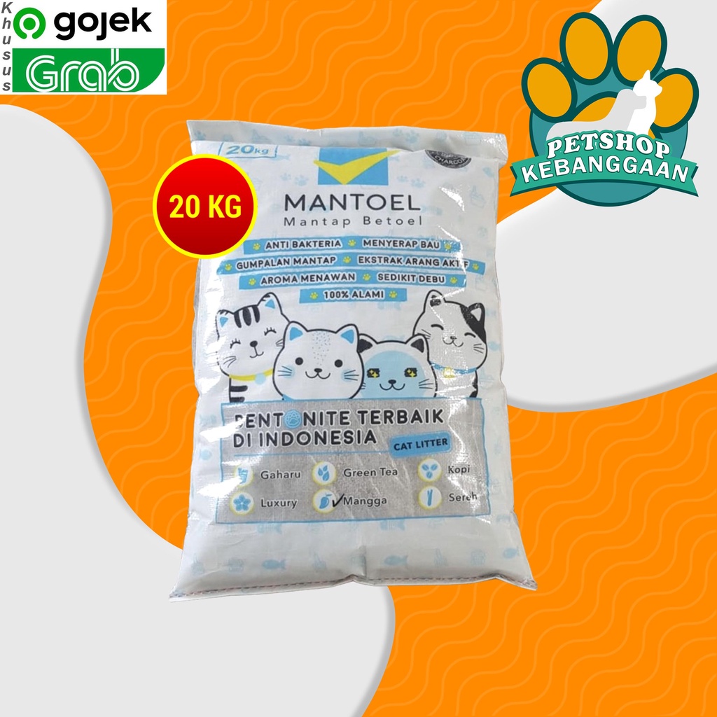 GOSEND  Pasir Kucing Wangi Mantoel 20 kg Cat Litter Gumpal