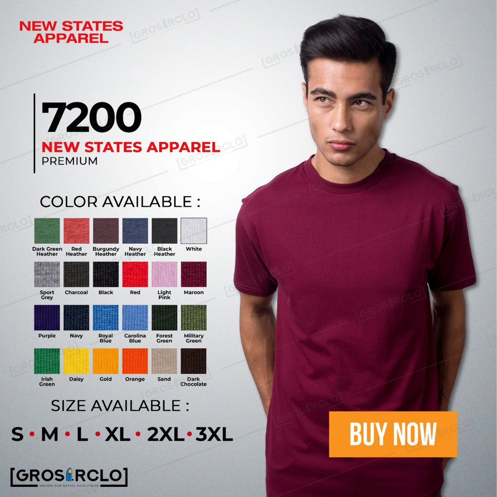 KAOS POLOS NSA New States Apparel Premium Cotton 7200 KAOS POLOS NSA New States Apparel Premium Cotton 7200