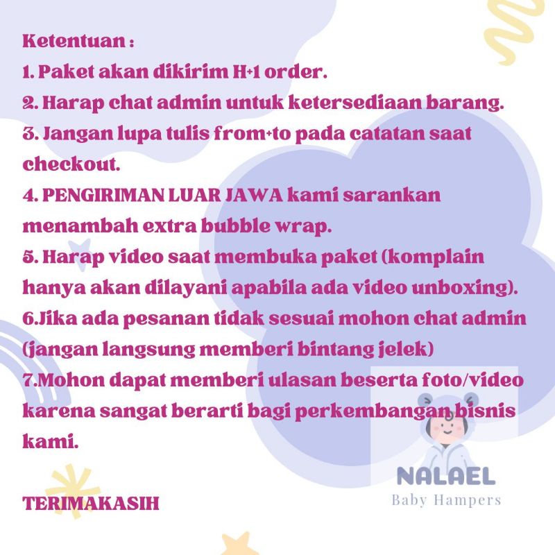 NALAEL Hampers bayi kado lahiran gift newborn cowo cewe unisex - GOLD (COD/Pay Later)
