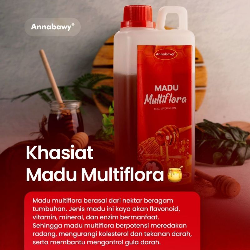 Madu Murni Multiflora Annabawy 140 gram - 330 gram - Madu Asli