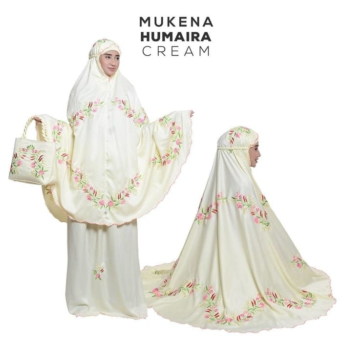 SALE Mukena Dewasa Humaira Cream Cantik Adem Lembut Telekung Sholat Baru  Limitid edition
