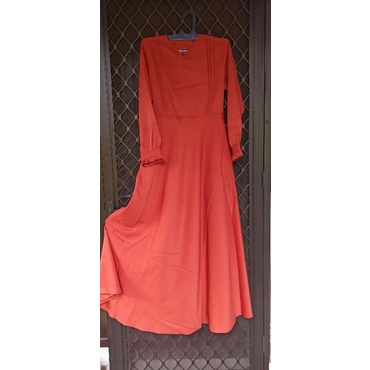 Gamis Dress Abaya Orange Bata Second Preloved Like New!