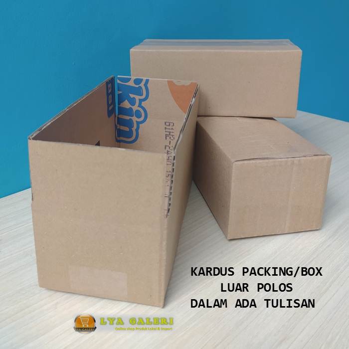Karton Box Kardus Packing Uk.20x10x8 cm Luar Polos Dalam Ada Tulisan-2