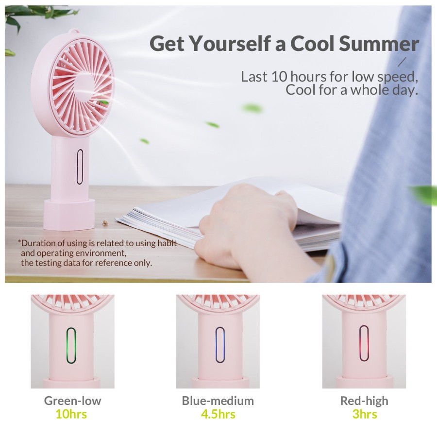 Mini Fan usb orico handheld desktop 2000mah rechargable Wt-h1 - Kipas angin tangan genggam portable wth1