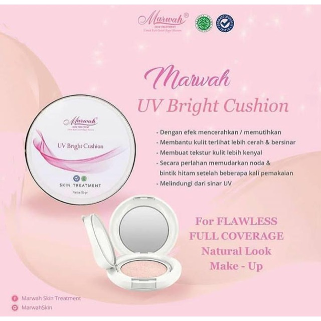 Marwah UV Bright Cushion/bedak marwah/marwah skincare/skincare/skincare aman/skincare halal