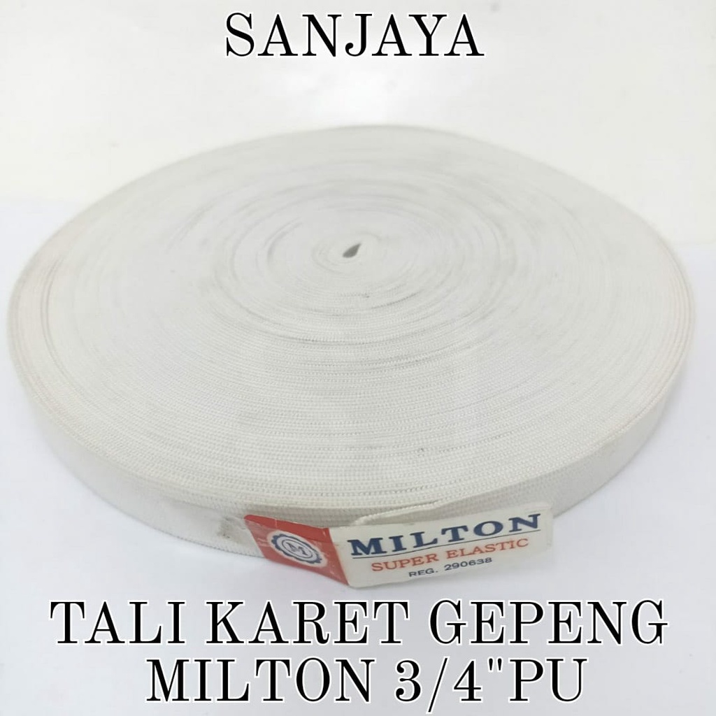 TALI KARET ELASTIS / TALI MASKER KARET / TALI ELASTIS GEPENG PUTIH / TALI KARET GEPENG MILTON PU