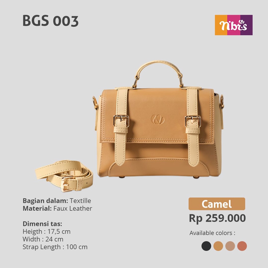 Nibras Sling Bag BGS 003 Tas NBRS Terbaru Simple Kekinian