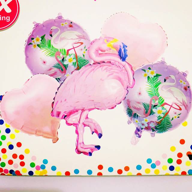 Balon Flamingo Set / Balon Karakter / Balon Ulang Tahun / Balon Dekorasi Ultah / Balon Anak