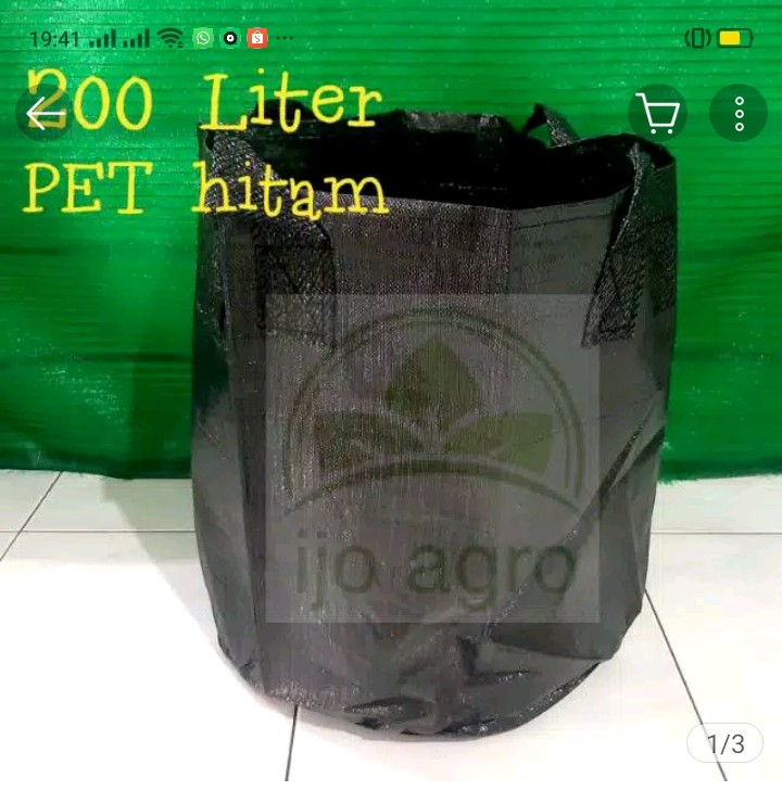 Planter Bag 200 Liter (pet) Hitam , Diameter 65cm Tinggi 60cm